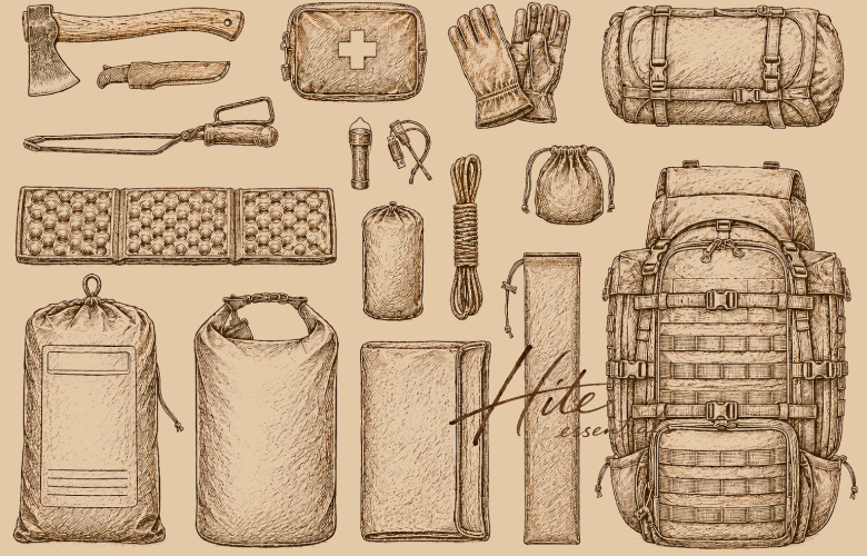 キャンプ道具のイラスト