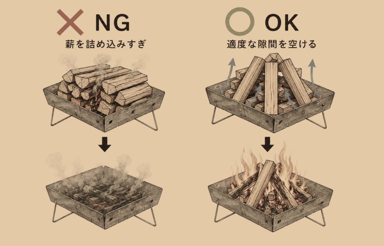 薪の組み方例