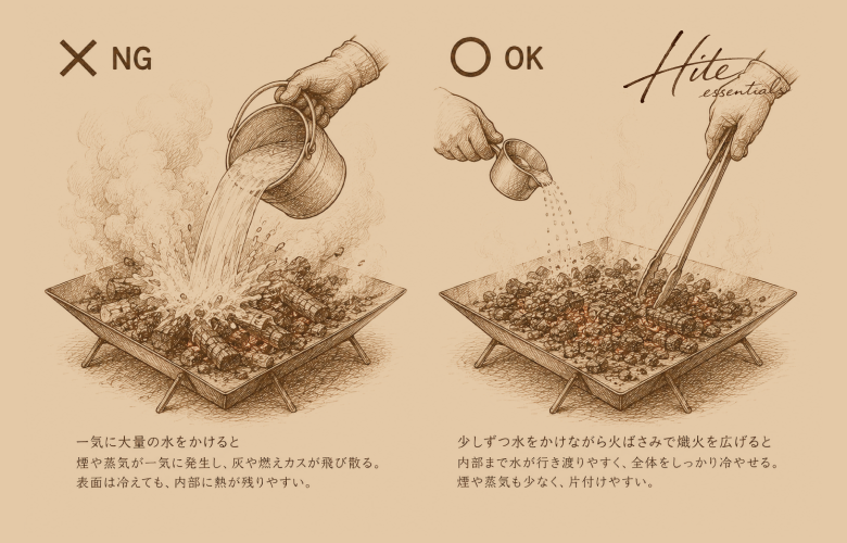消火する時の比較のイメージ